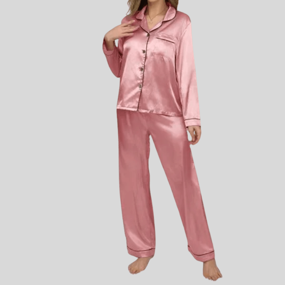 Iris | Satin Button Front Pajama Set