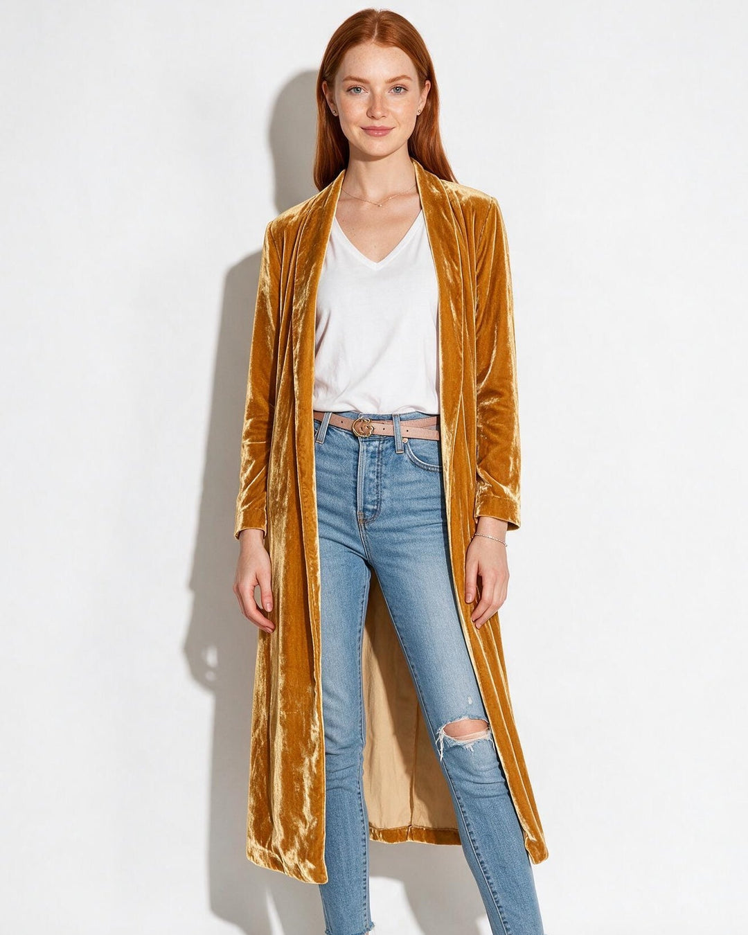 Cassia | Womens Velvet Maxi Duster Coat