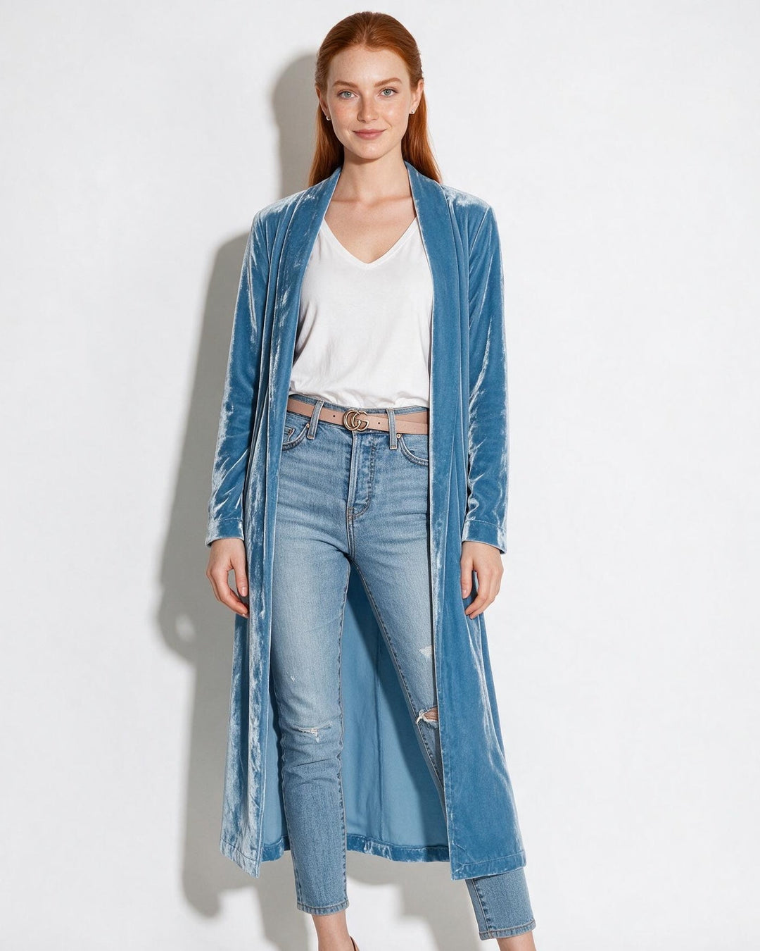 Cassia | Womens Velvet Maxi Duster Coat
