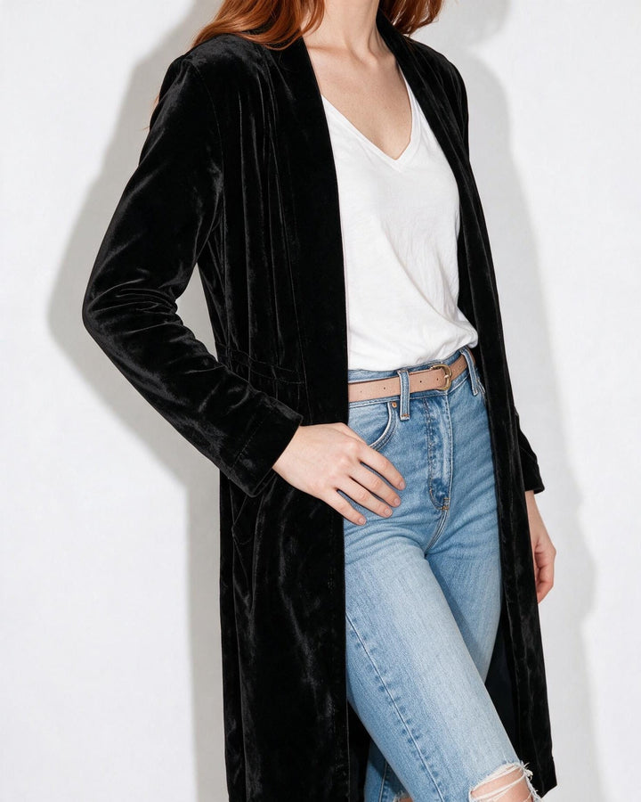 Cassia | Womens Velvet Maxi Duster Coat