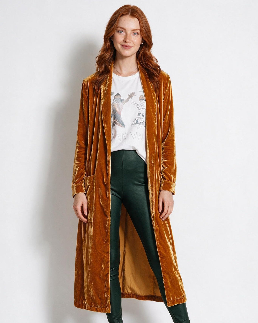 Cassia | Womens Velvet Maxi Duster Coat