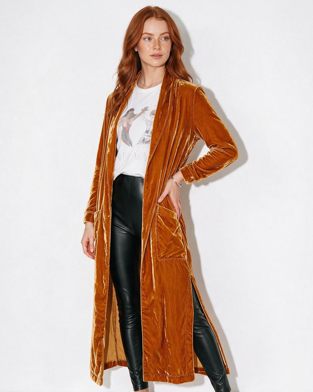 Cassia | Womens Velvet Maxi Duster Coat