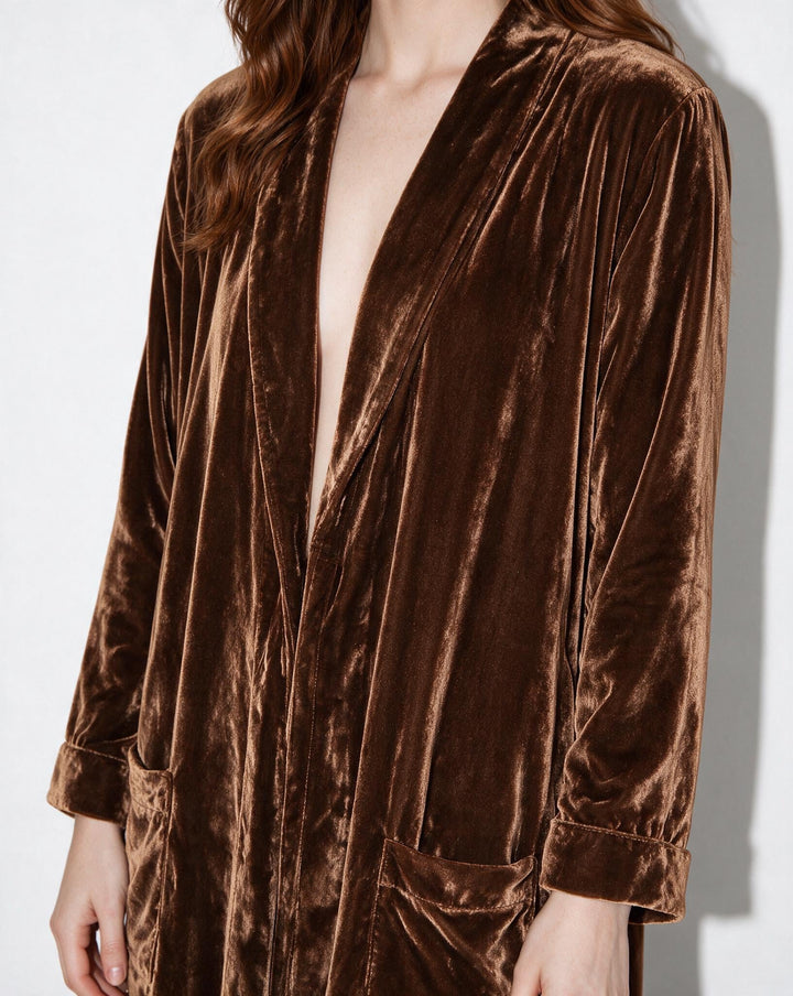Cassia | Womens Velvet Maxi Duster Coat
