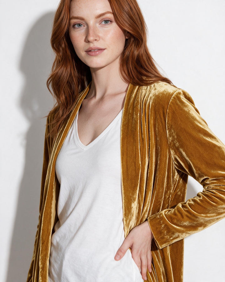 Cassia | Womens Velvet Maxi Duster Coat