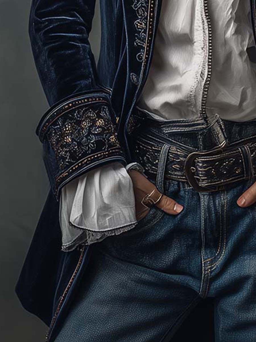 Savannah | Embroidered Velvet Floral Fitted Jacket