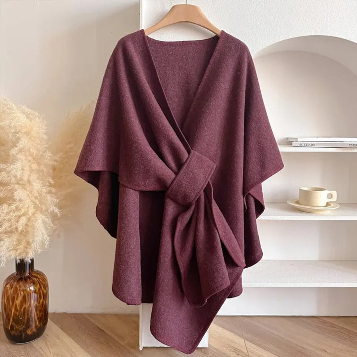 Womens oversized wrap shawl poncho cape, view 3