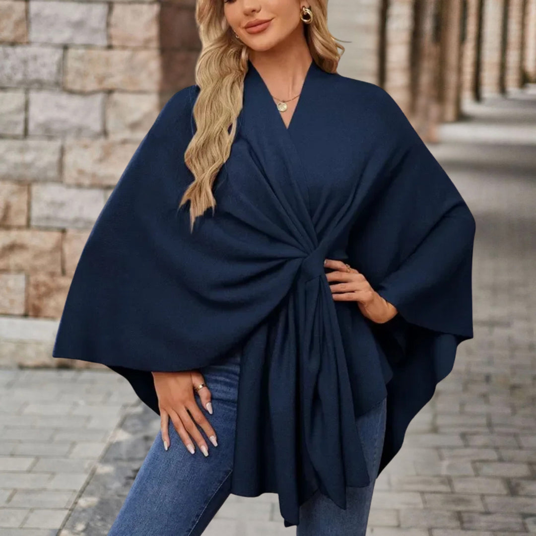 Iris | Womens Wrap Poncho Top Long Sleeve