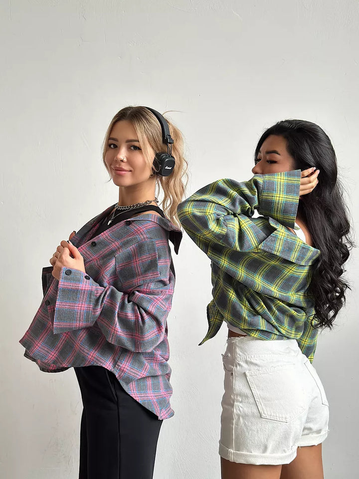 Diana | Relaxed Fit Checked Button Up Shirt