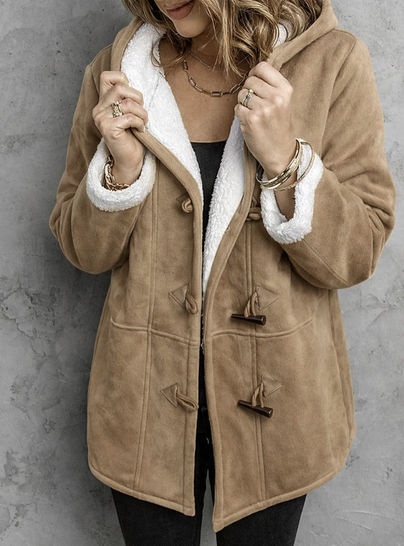 Beatrix | Womens Sherpa Lined Hooded Toggle Coat
