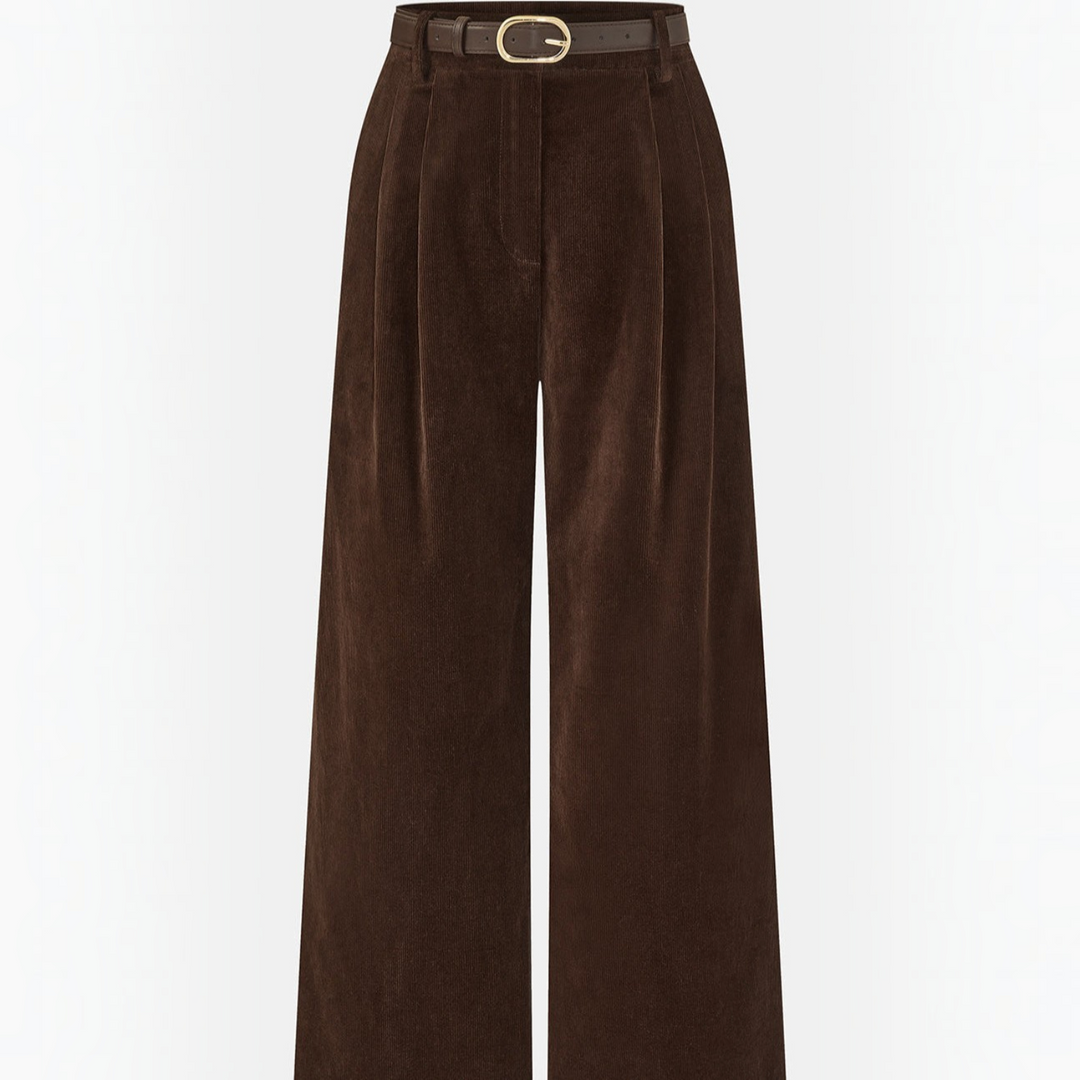 Tessa | High Waist Corduroy Wide Leg Pants