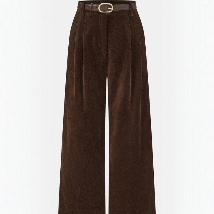 Tessa | High Waist Corduroy Wide Leg Pants
