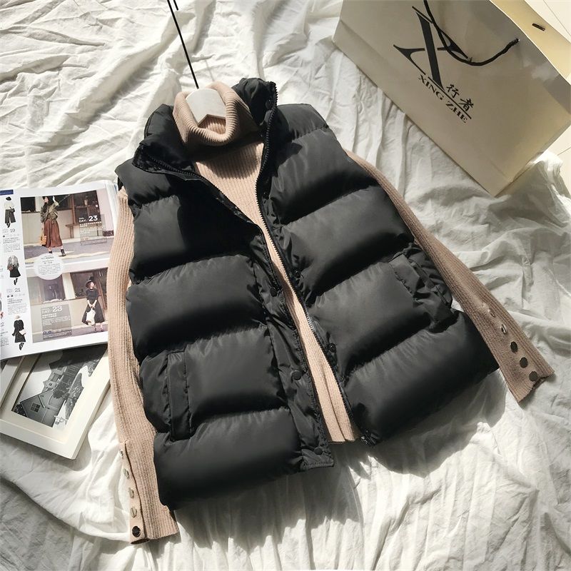 Nadia | Quilted Zip Puffer Vest Faux Fur Collar