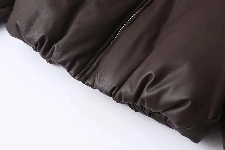River | Oversized Faux Leather Bomber Jacket