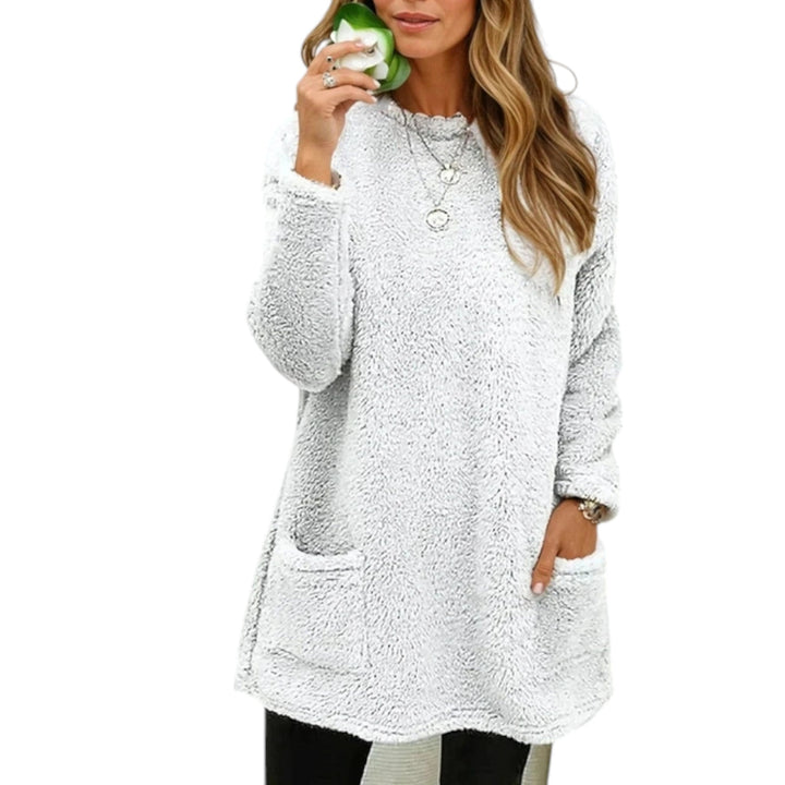 Mara | Buttoned Fleece Tunic Sweater Relaxed