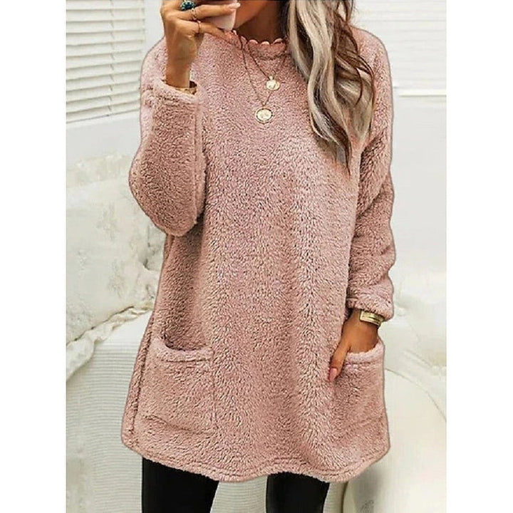 Mara | Buttoned Fleece Tunic Sweater Relaxed