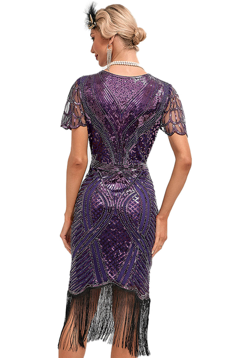 Mabel | Sequin Fringe Flapper Midi Dress