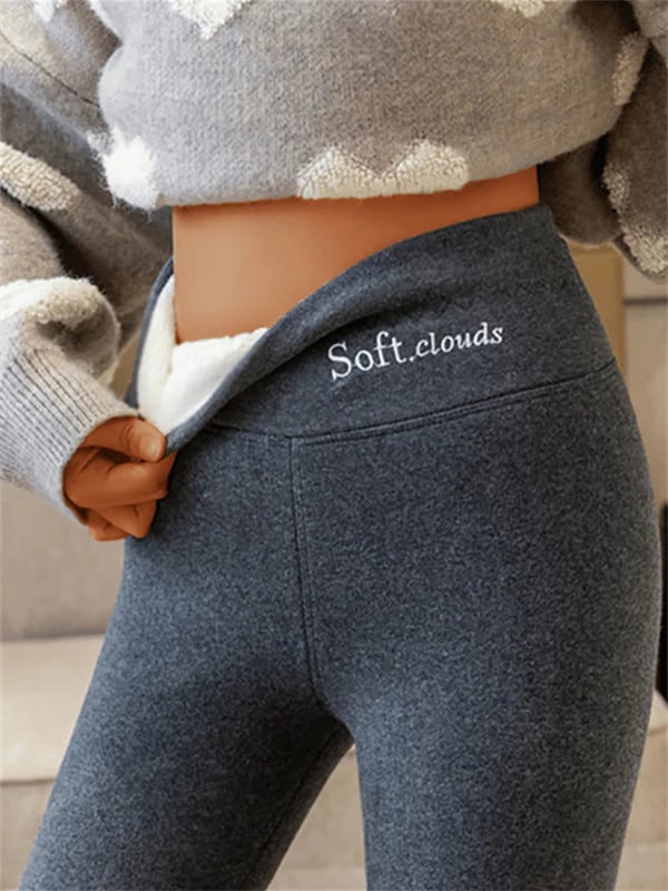 Womens fleece lined leggings high waist, view 1