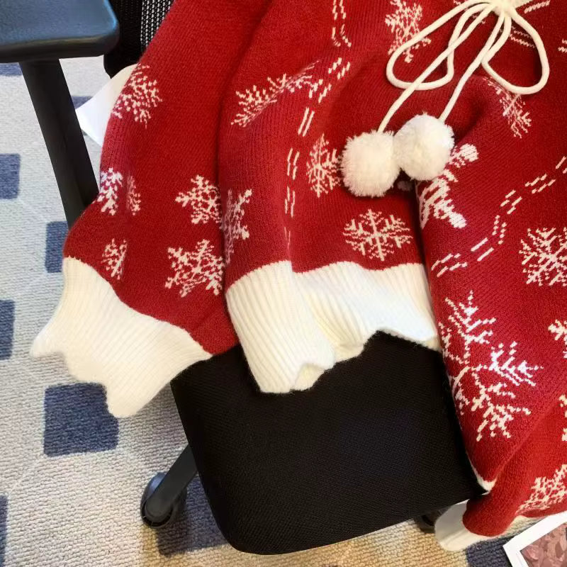 Layla | Womens Knitted V Neck Christmas Sweater