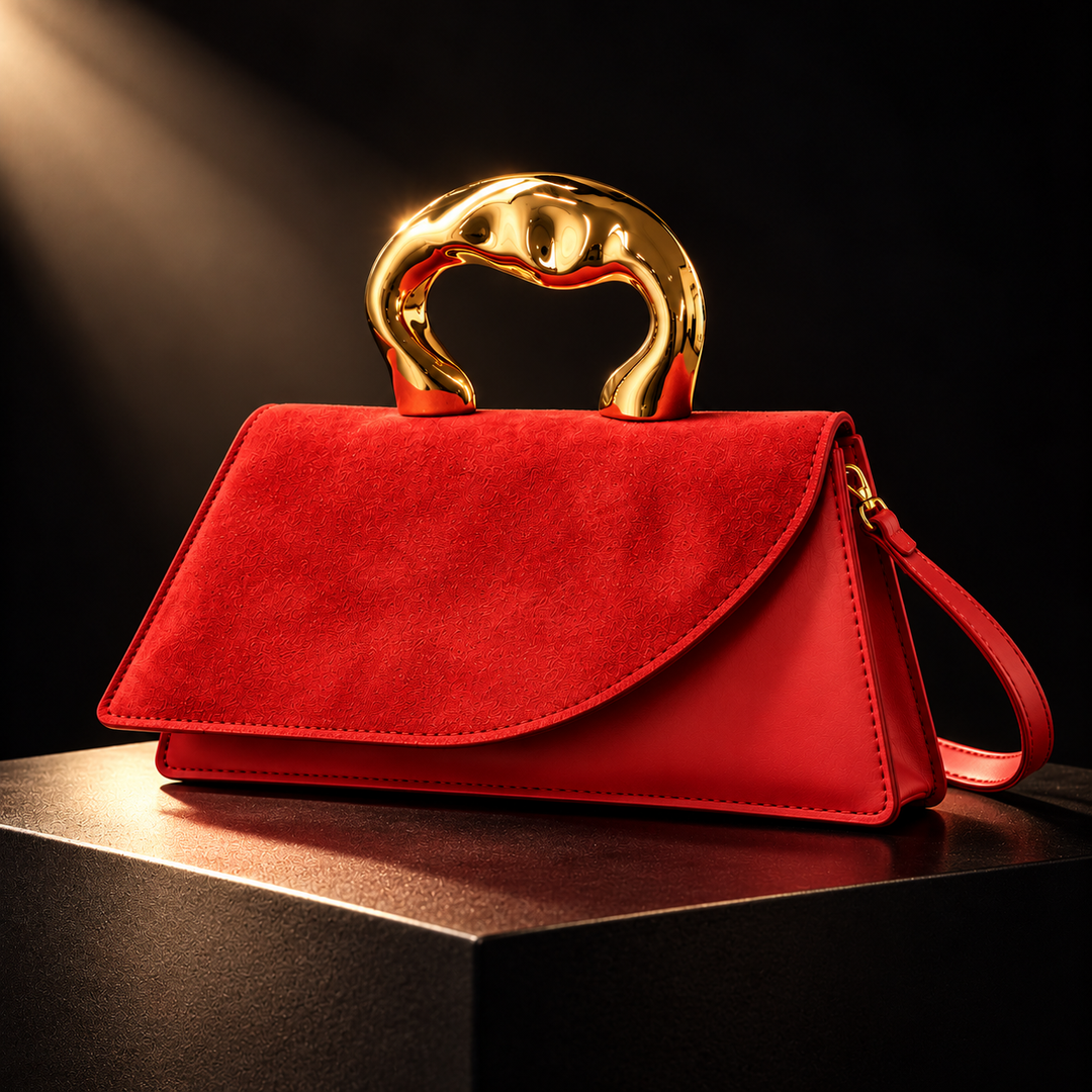 Iris | Structured Suede Shoulder Bag