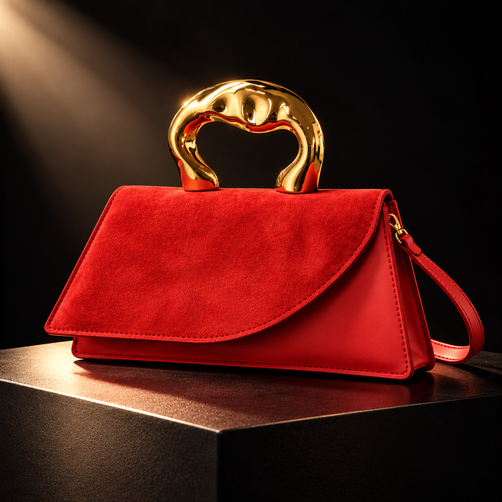 Iris | Structured Suede Shoulder Bag