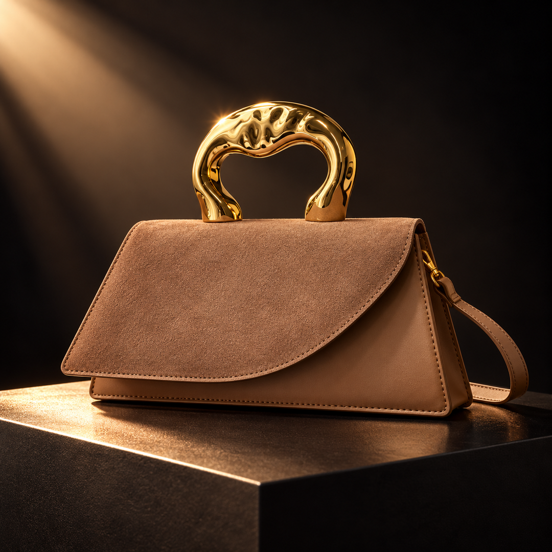Iris | Structured Suede Shoulder Bag