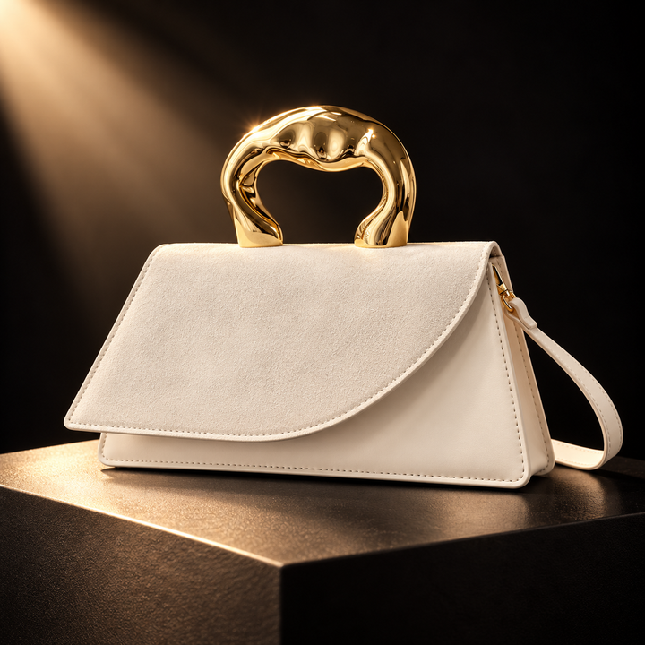 Iris | Structured Suede Shoulder Bag