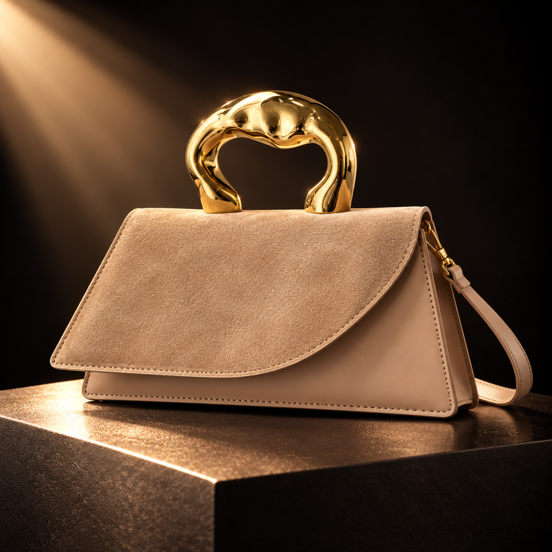 Iris | Structured Suede Shoulder Bag