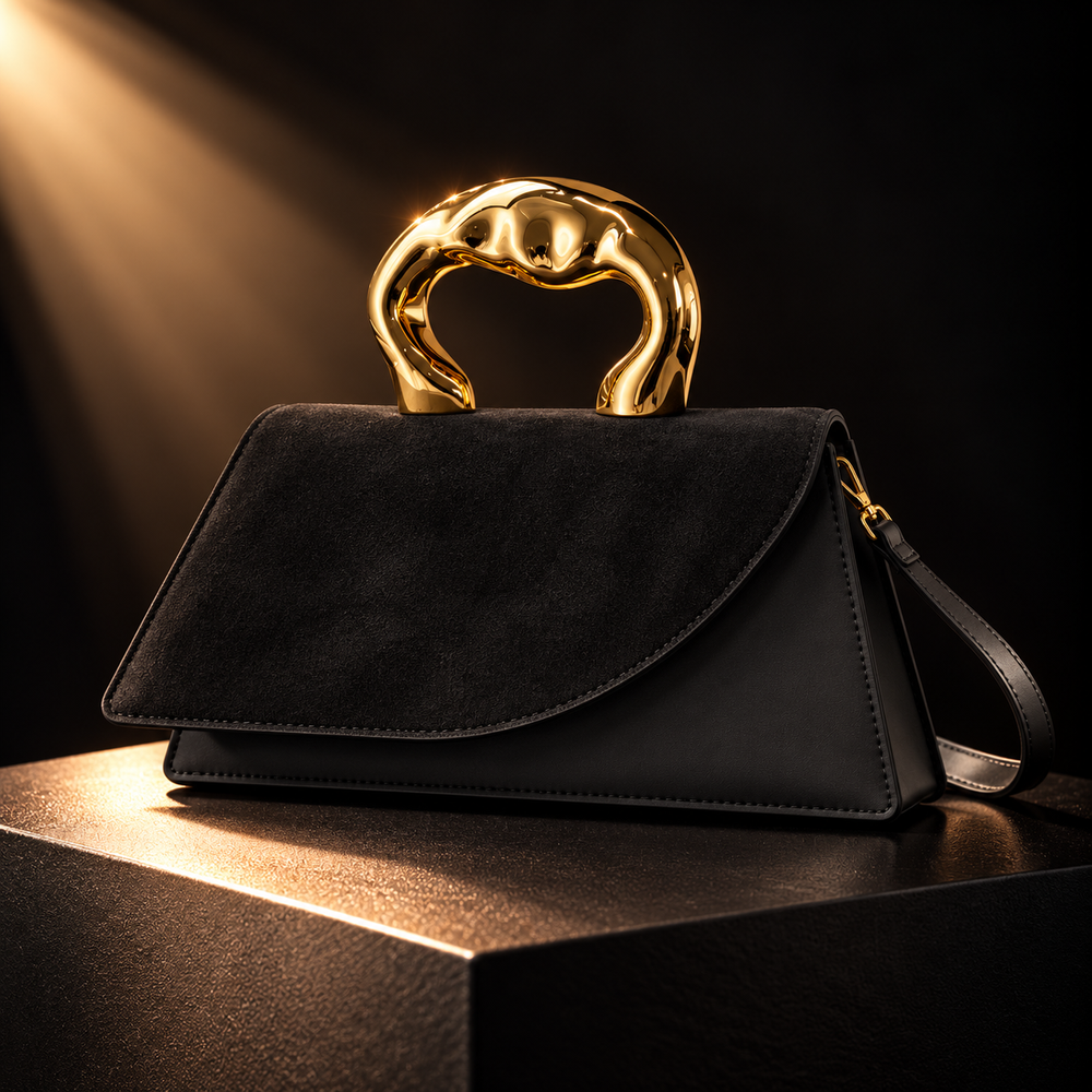Iris | Structured Suede Shoulder Bag