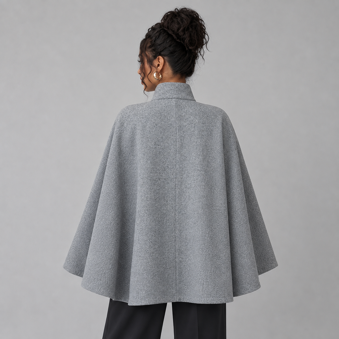Womens belted cape coat, view 4