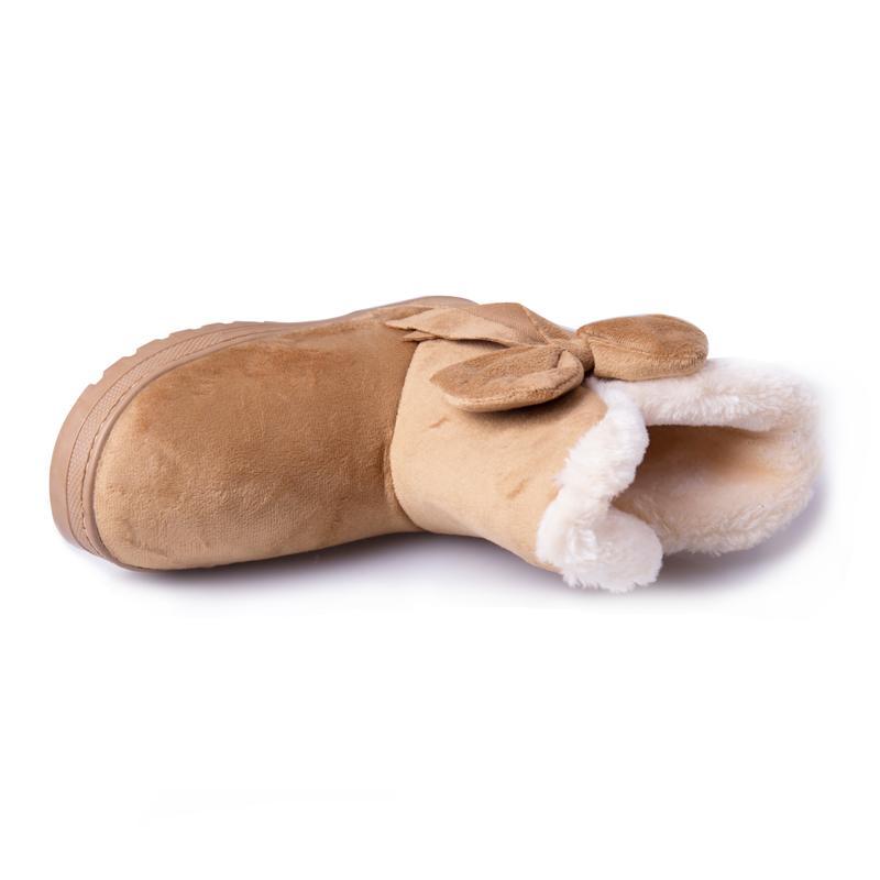 Viola | Womens Faux Suede Pull-On Bow Ankle Boots
