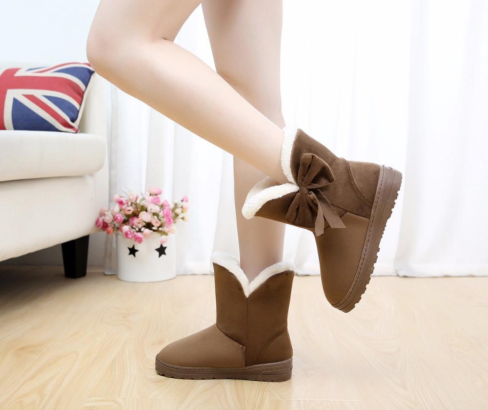 Viola | Womens Faux Suede Pull-On Bow Ankle Boots