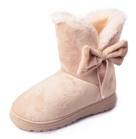 Viola | Womens Faux Suede Pull-On Bow Ankle Boots
