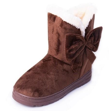 Viola | Womens Faux Suede Pull-On Bow Ankle Boots