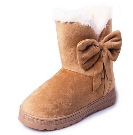 Viola | Womens Faux Suede Pull-On Bow Ankle Boots
