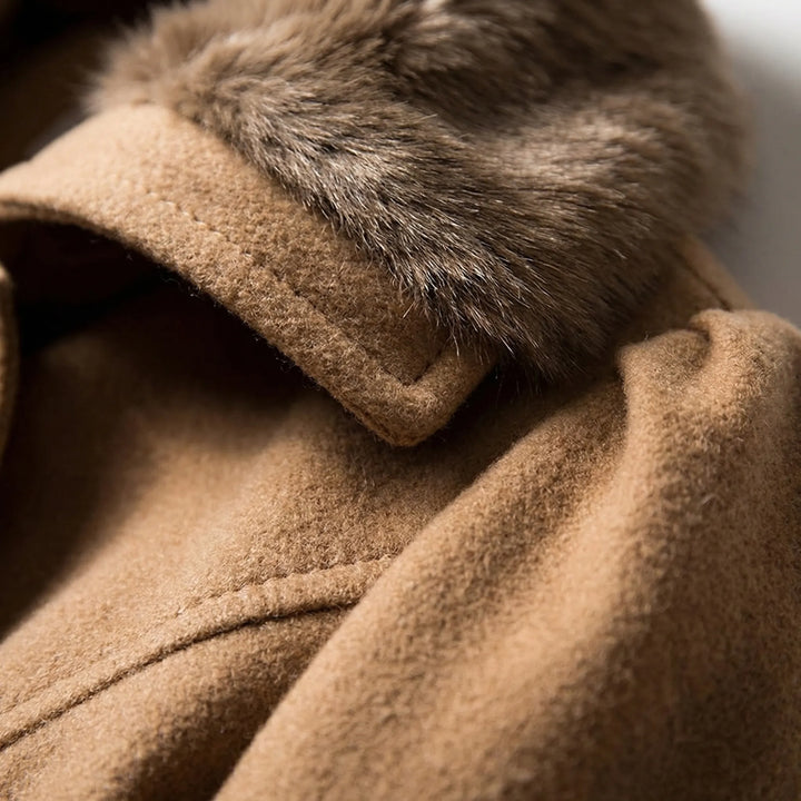 Avery | A Line Double Breasted Wool Blend Coat