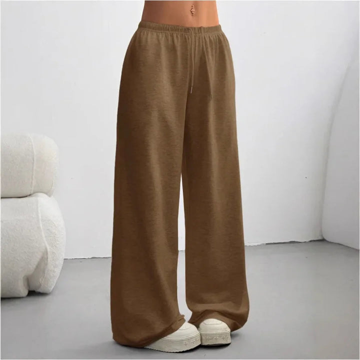 Womens wide-leg sweatpants drawstring waist, view 1