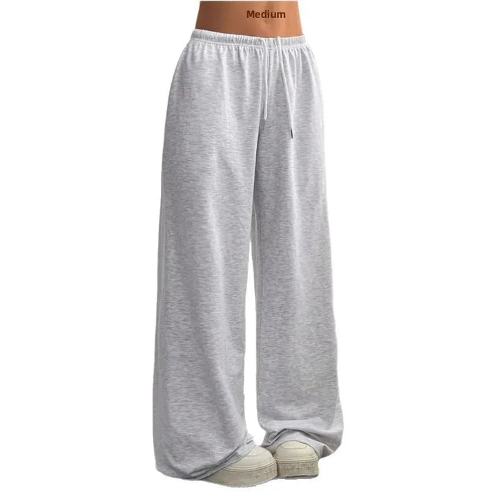 Womens wide-leg sweatpants drawstring waist, view 3