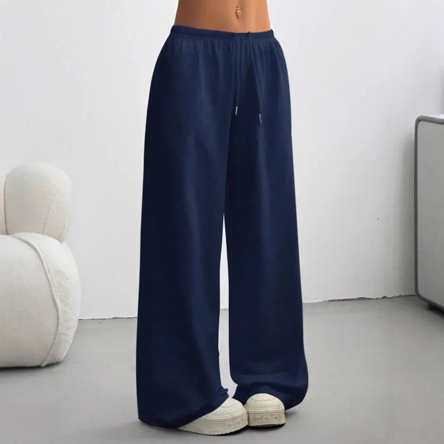 Womens wide-leg sweatpants drawstring waist, view 4
