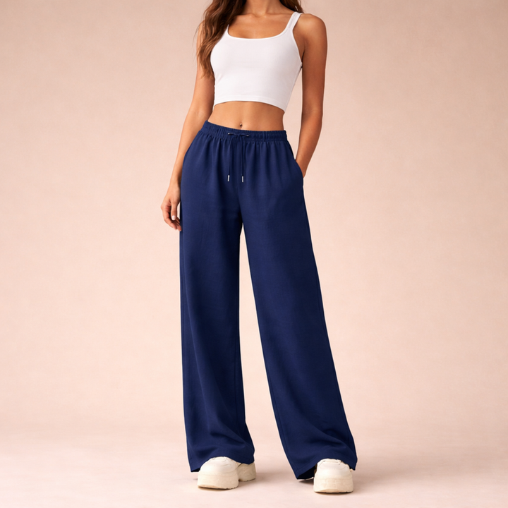 Womens wide-leg sweatpants drawstring waist, view 7