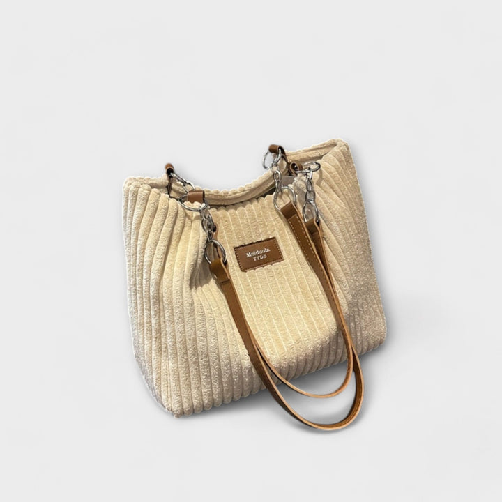 Ellis | Ribbed Corduroy Tote Shoulder Bag
