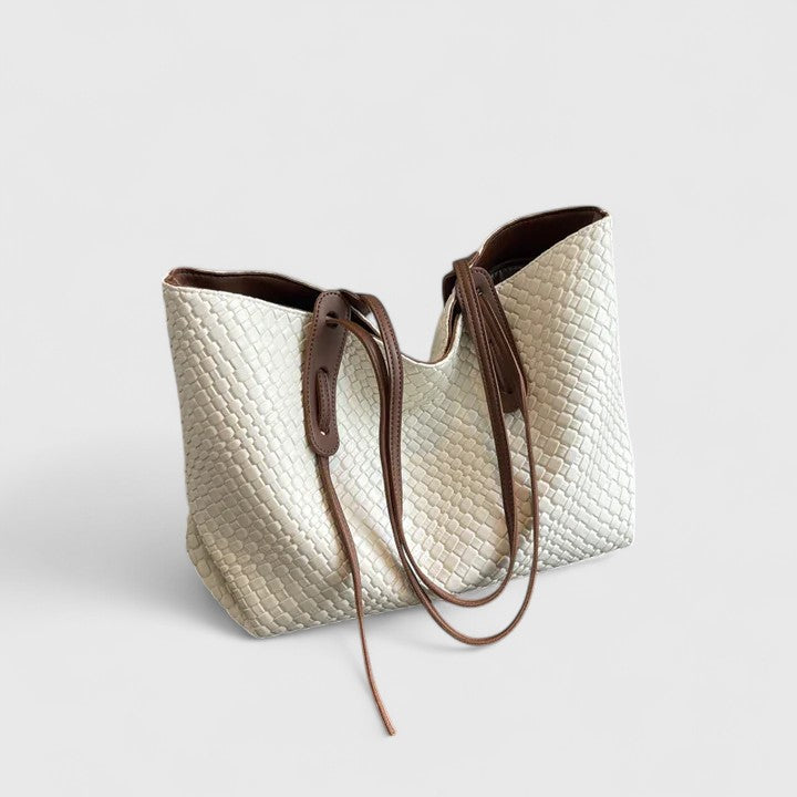 Finley | Woven Leather Tote Bag Black Bags
