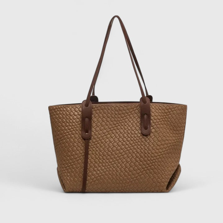 Finley | Woven Leather Tote Bag Black Bags