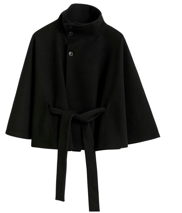 Stella | Cape Coat with Belted Waist