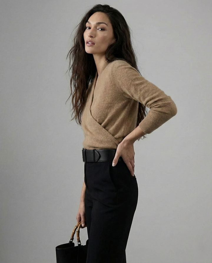 Madison | Womens Wrap Sweater Long Sleeve V-Neck