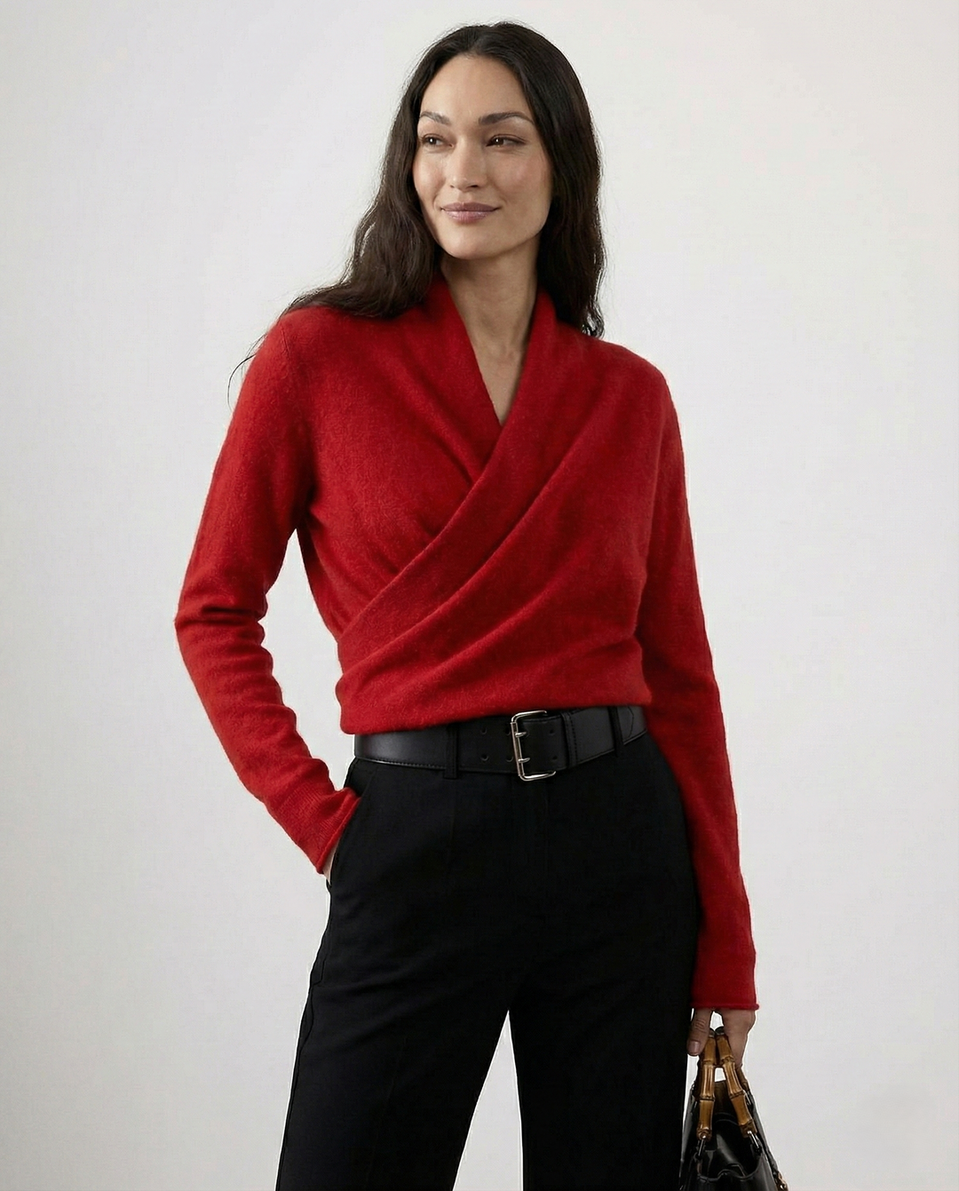 Madison | Womens Wrap Sweater Long Sleeve V-Neck