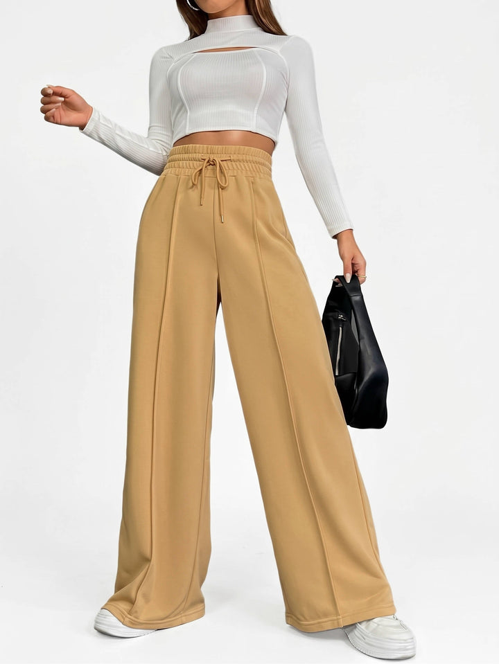 Leah | High Waist Wide Leg Pants Drawstring Trousers