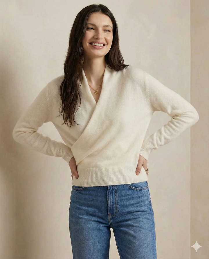 Madison | Womens Wrap Sweater Long Sleeve V-Neck