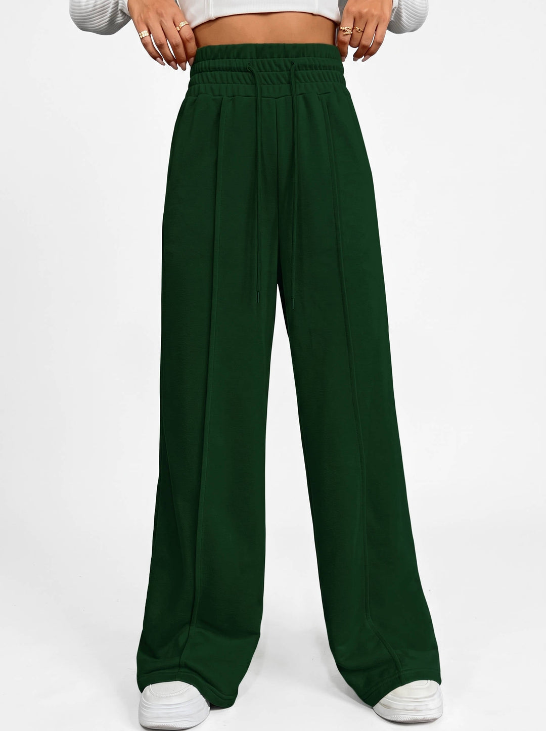 Leah | High Waist Wide Leg Pants Drawstring Trousers