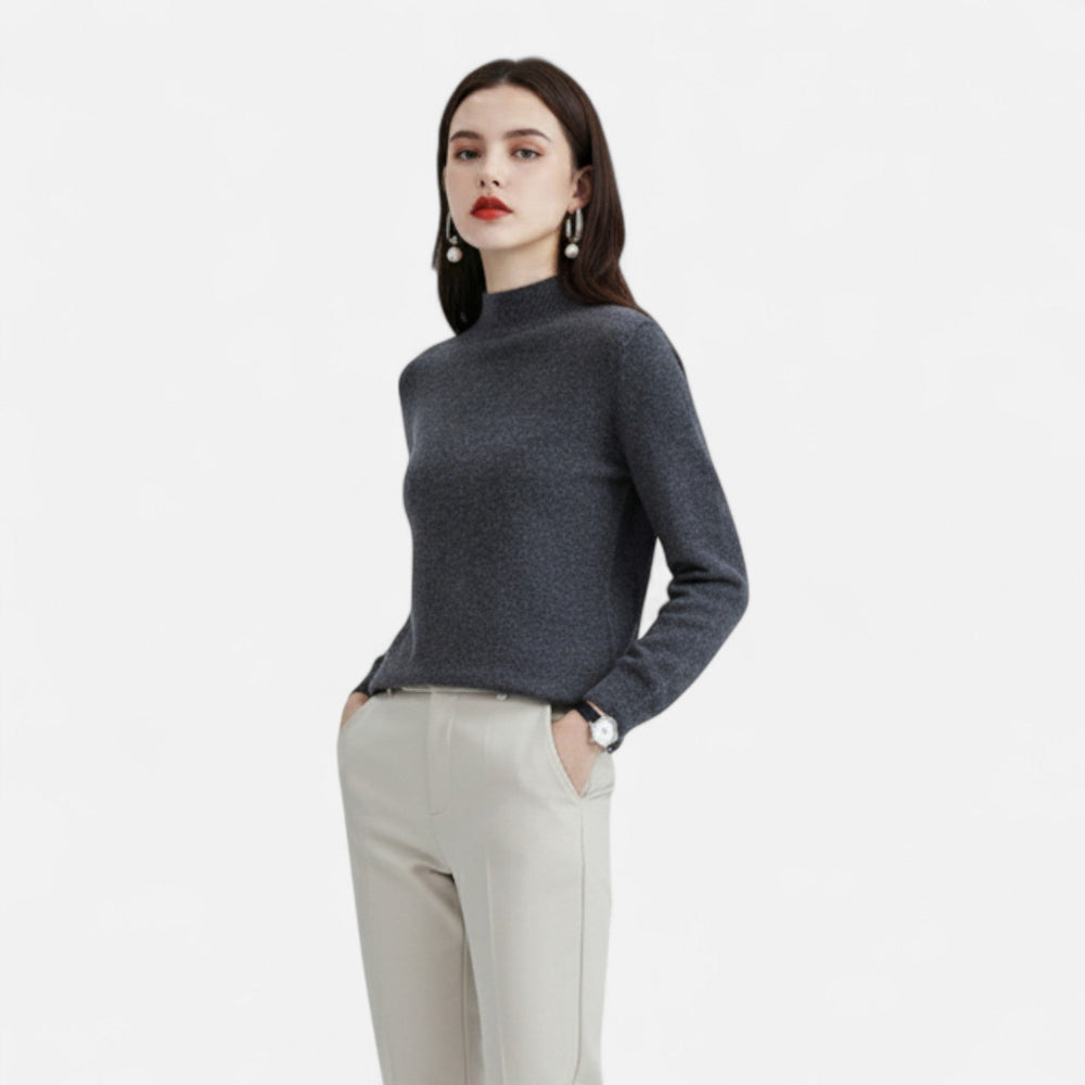Zara | Womens Mock Neck Knit Pullover