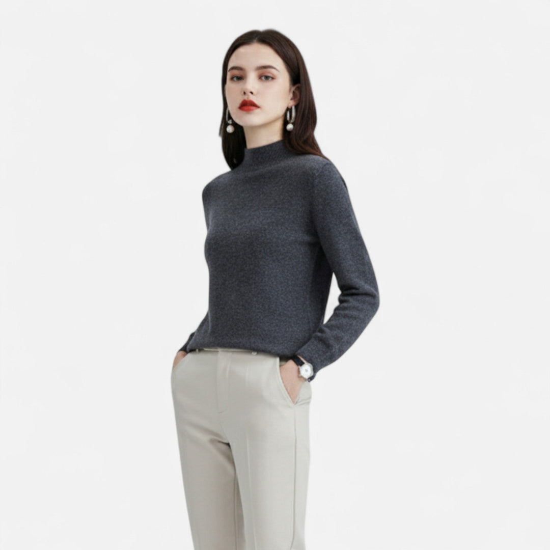 Zara | Womens Mock Neck Knit Pullover